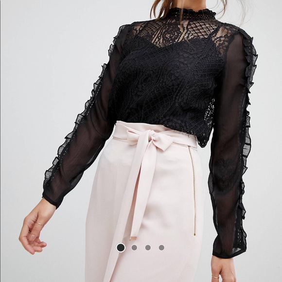 River Island Tops - River Island lace high neck blouse